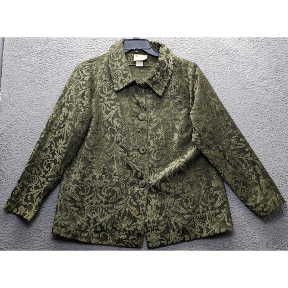 Boyne Valley Weavers Jacket Womens Medium‎ Multi Damask Jacquard Button Front